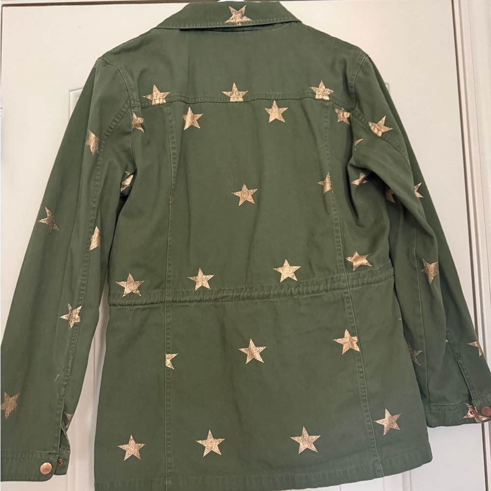 Romeo & Juliet Couture Green Utility Jacket with Gold Stars - Picture 4 of 5